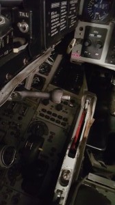 Left side of cockpit with throttle